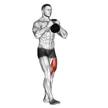Animated demo of kettlebell pistol squat